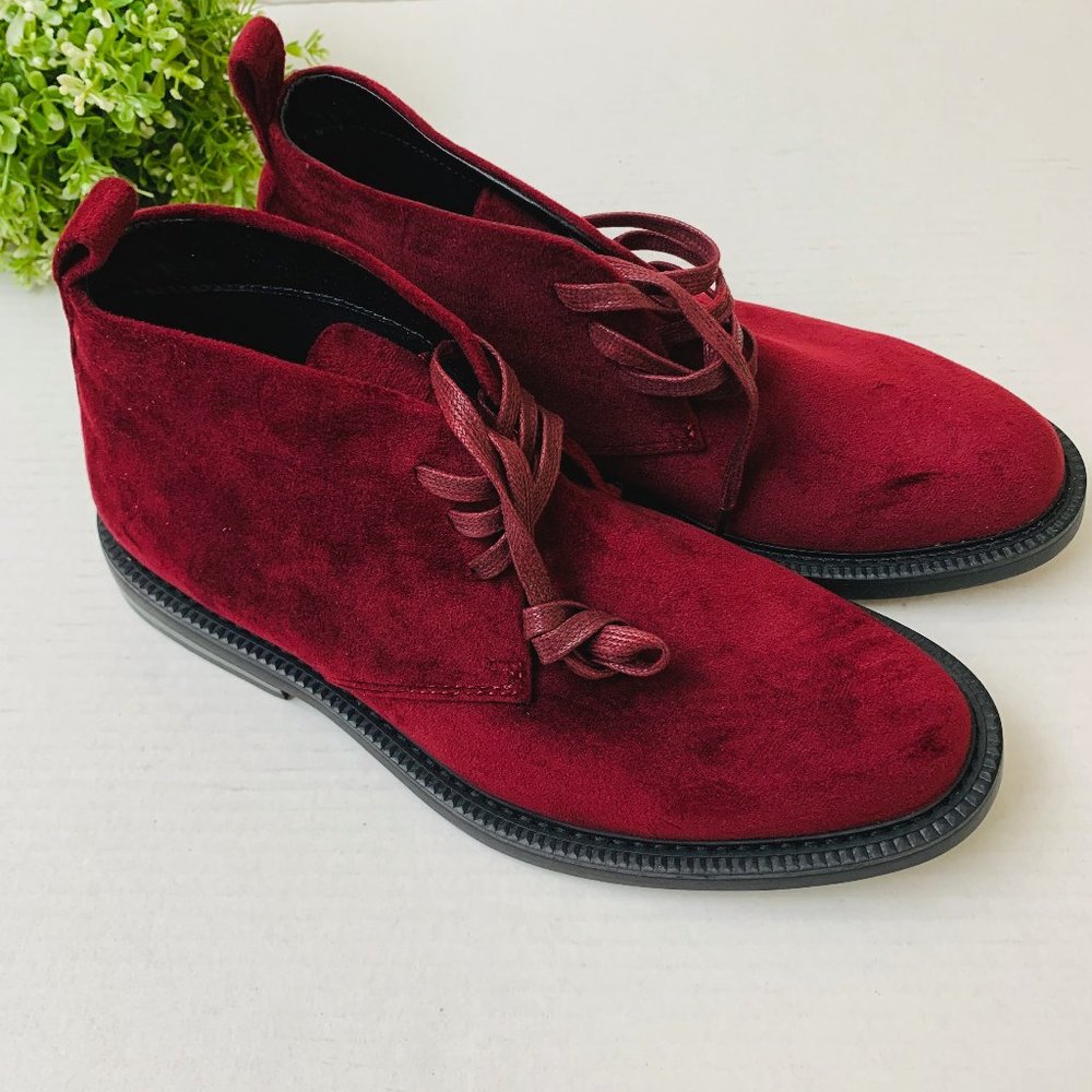 INC International Concepts INC Men's Salem Velvet Chukka Boots  8M Red $110